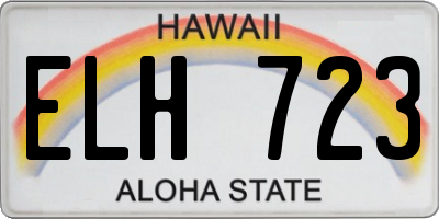 HI license plate ELH723