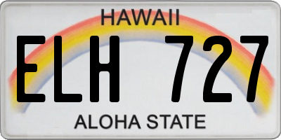 HI license plate ELH727