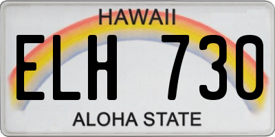 HI license plate ELH730