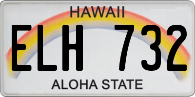HI license plate ELH732