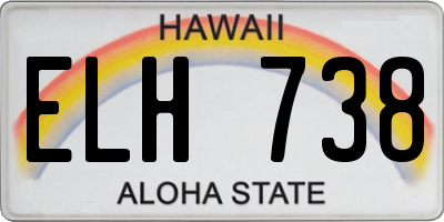 HI license plate ELH738