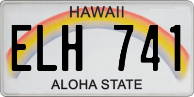 HI license plate ELH741