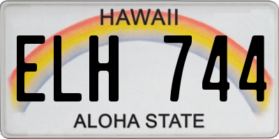 HI license plate ELH744