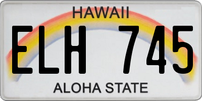 HI license plate ELH745