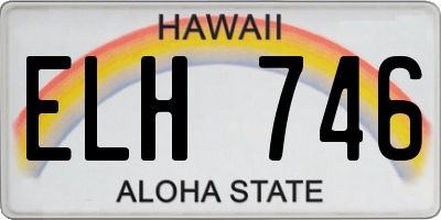 HI license plate ELH746