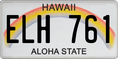 HI license plate ELH761