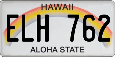 HI license plate ELH762