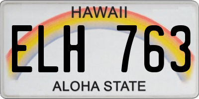 HI license plate ELH763