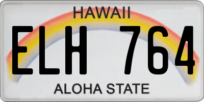 HI license plate ELH764