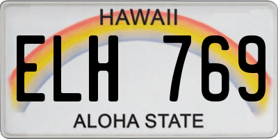 HI license plate ELH769