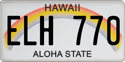 HI license plate ELH770