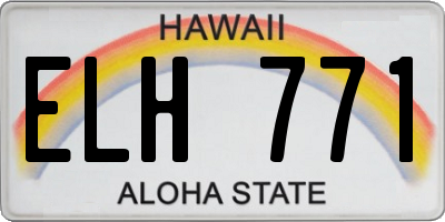 HI license plate ELH771