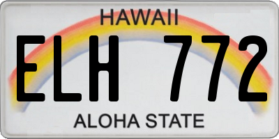 HI license plate ELH772