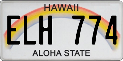 HI license plate ELH774