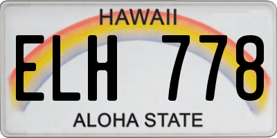 HI license plate ELH778