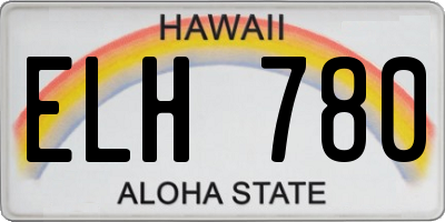 HI license plate ELH780