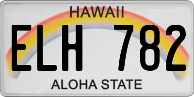 HI license plate ELH782