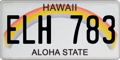 HI license plate ELH783