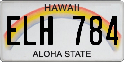 HI license plate ELH784