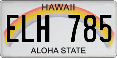 HI license plate ELH785