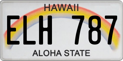 HI license plate ELH787