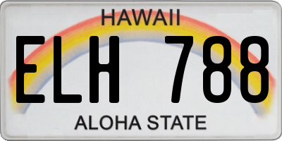 HI license plate ELH788