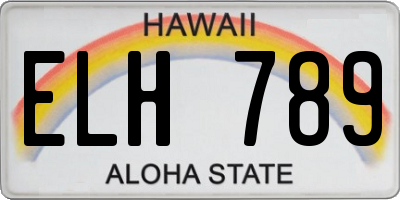 HI license plate ELH789