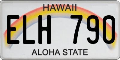 HI license plate ELH790