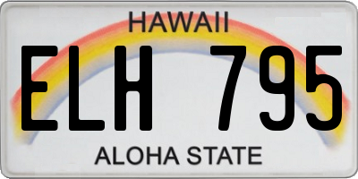 HI license plate ELH795