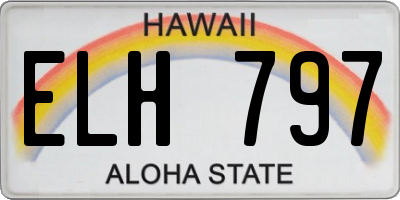 HI license plate ELH797