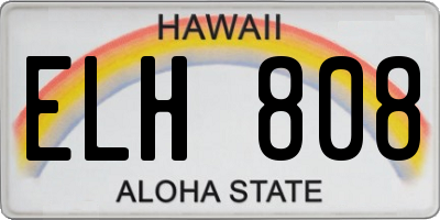 HI license plate ELH808