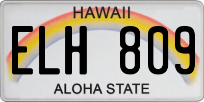HI license plate ELH809