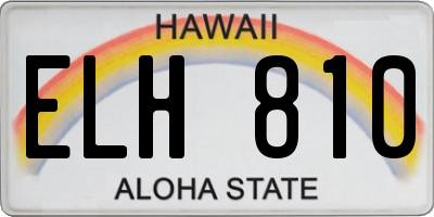 HI license plate ELH810