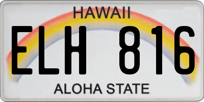 HI license plate ELH816