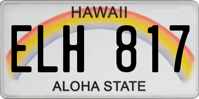HI license plate ELH817