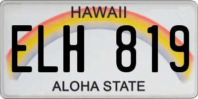 HI license plate ELH819