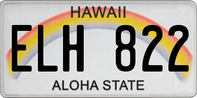 HI license plate ELH822