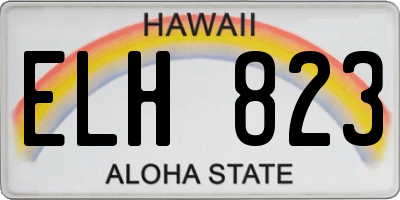 HI license plate ELH823