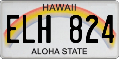 HI license plate ELH824