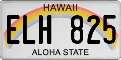 HI license plate ELH825