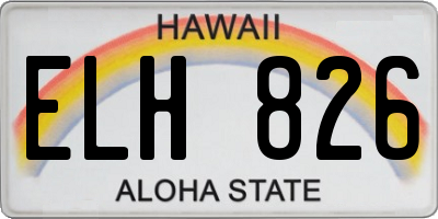 HI license plate ELH826