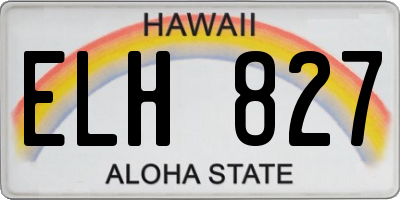 HI license plate ELH827