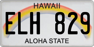 HI license plate ELH829