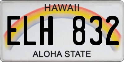 HI license plate ELH832
