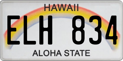 HI license plate ELH834