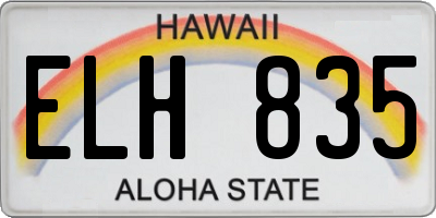 HI license plate ELH835