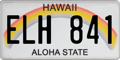 HI license plate ELH841