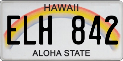 HI license plate ELH842