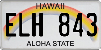 HI license plate ELH843