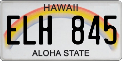 HI license plate ELH845
